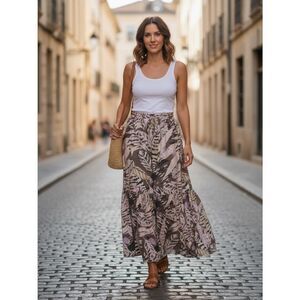 $178 Unsubscribed draw sting waist silk maxi skirt NWOT